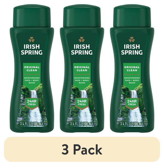 (3 Pack)  Original Moisturizing Body Wash for Men, 24-Hour Fresh, Face and Body Wash, Men’S Body Wash, Biodegradable Ingredients, Paraben Free, Cool Fresh Scent, 3.4 Fl Oz Bottle