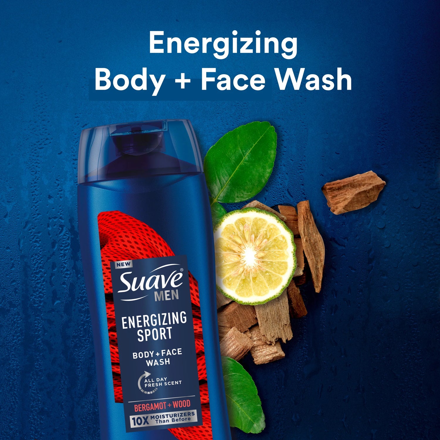 Men Body & Face Wash, Energizing Sport, Bergamot & Wood, 18 Oz