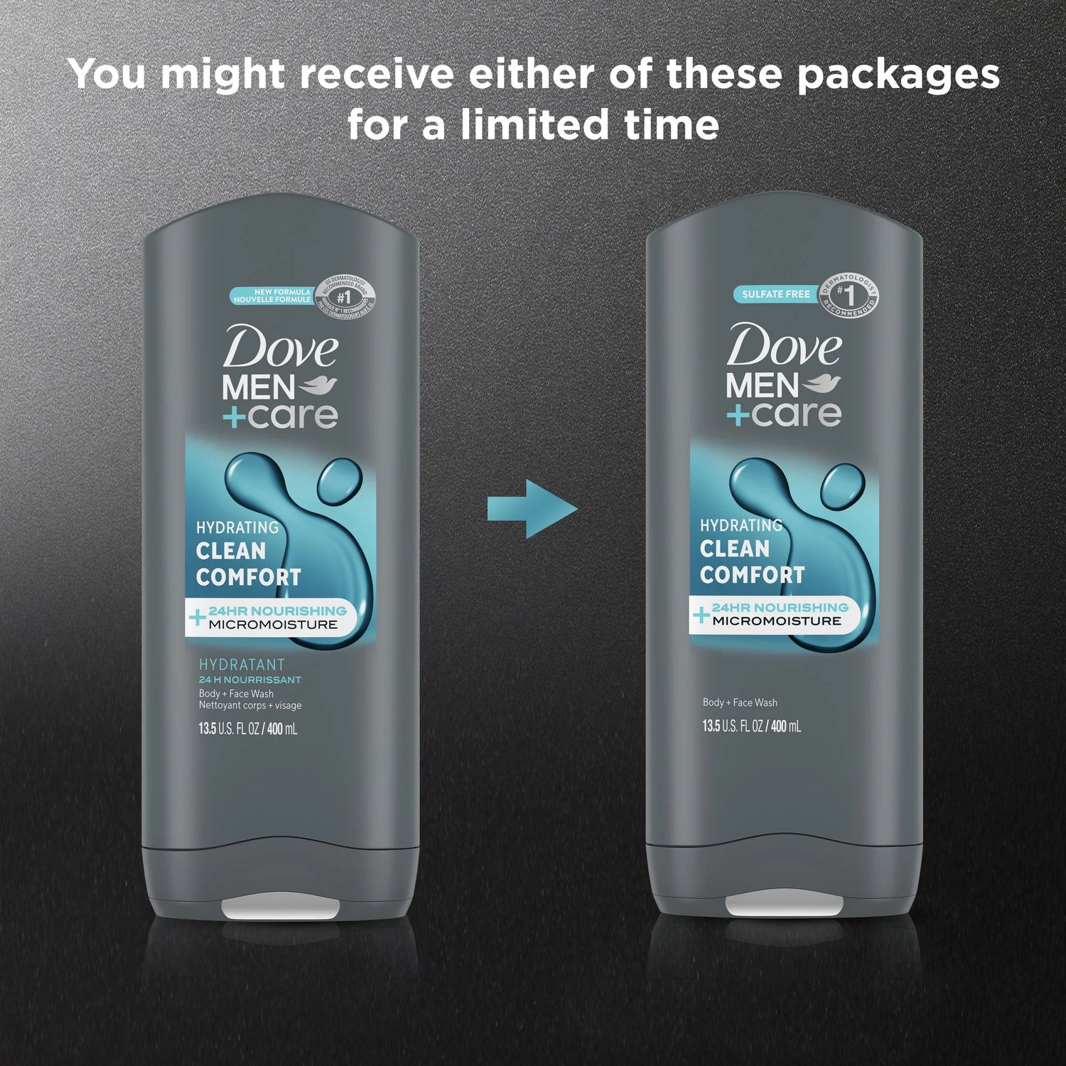 Daily Use Face & Body Wash for Men Clean Comfort All Skin, 13.5 Oz