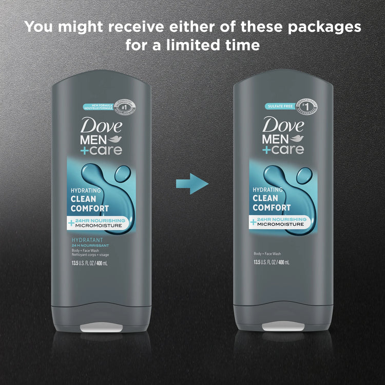 Daily Use Face & Body Wash for Men Clean Comfort All Skin, 13.5 Oz