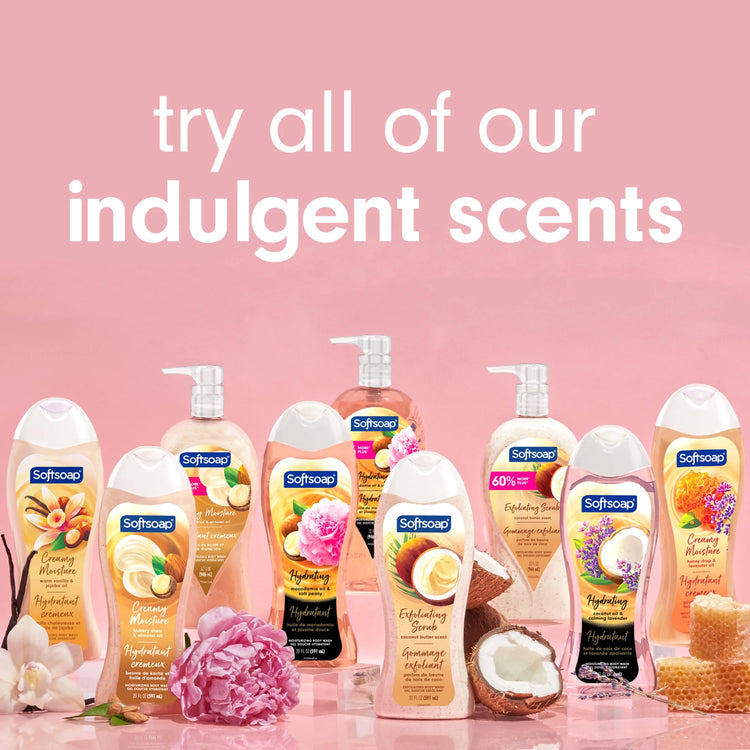 (4 Pack)  Moisturizing Body Wash, All Skin Types, Shea and Almond Oil, 20 Fl Oz Bottle