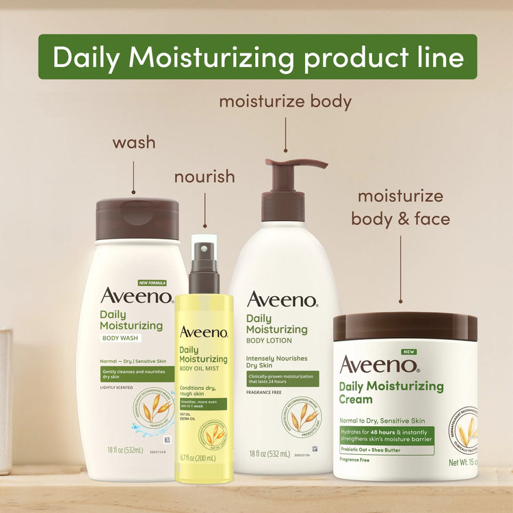Daily Moisturizing Body Wash + Prebiotic Oat, Dry Skin, 2 Fl Oz