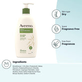 Daily Moisturizing Body Lotion, Body Lotion for Dry Skin with Prebiotic Oat, Paraben Free, Fragrance Free, Non-Greasy, Non-Comedogenic Moisturizer, 18 FL OZ