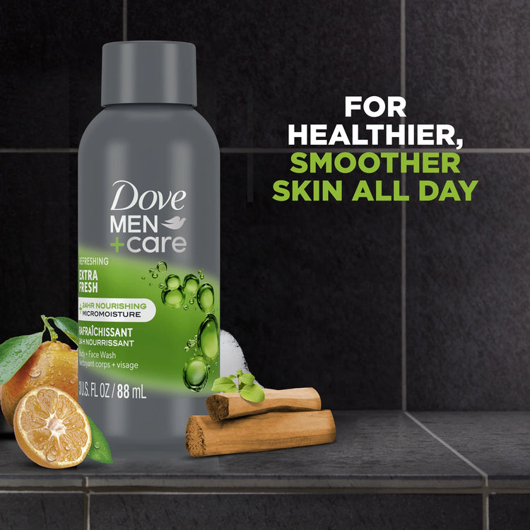 (3 Pack)  Refreshing & Nourishing Body Wash for Men Extra Fresh, 3 Oz