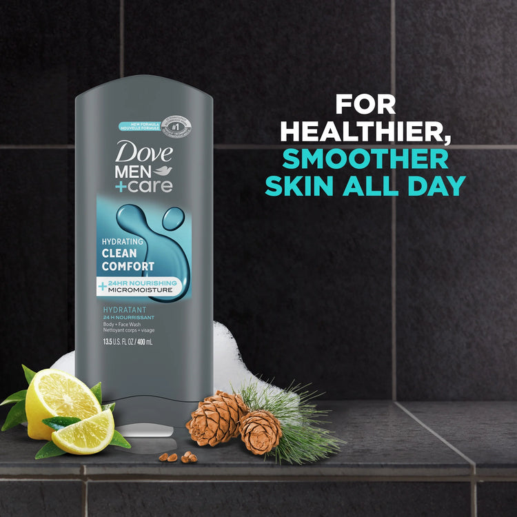 Daily Use Face & Body Wash for Men Clean Comfort All Skin, 13.5 Oz
